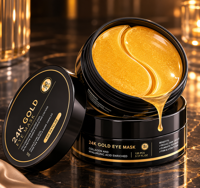Golden Glow 24K Gold Eye Patches in Gold – main product photo