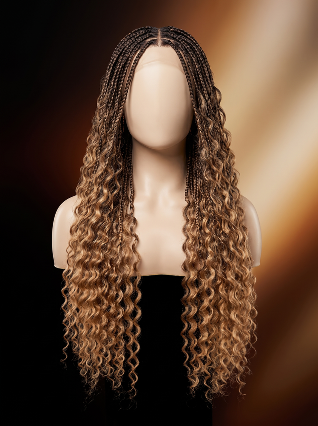 Honey Mocha Braid 4/27 Ombre Braiding Hair in 4/27#-Deep Wave / 22 Inch-100G – main product photo