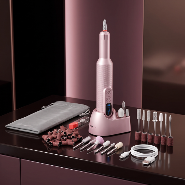 Rose Precision Rechargeable Nail Drill Kit in Pink – main product photo
